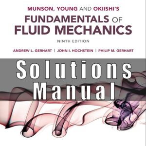 Solution Manual for Munson, Young and Okiishi’s Fundamentals of Fluid Mechanics, 9th Edition, by Philip M. Gerhart