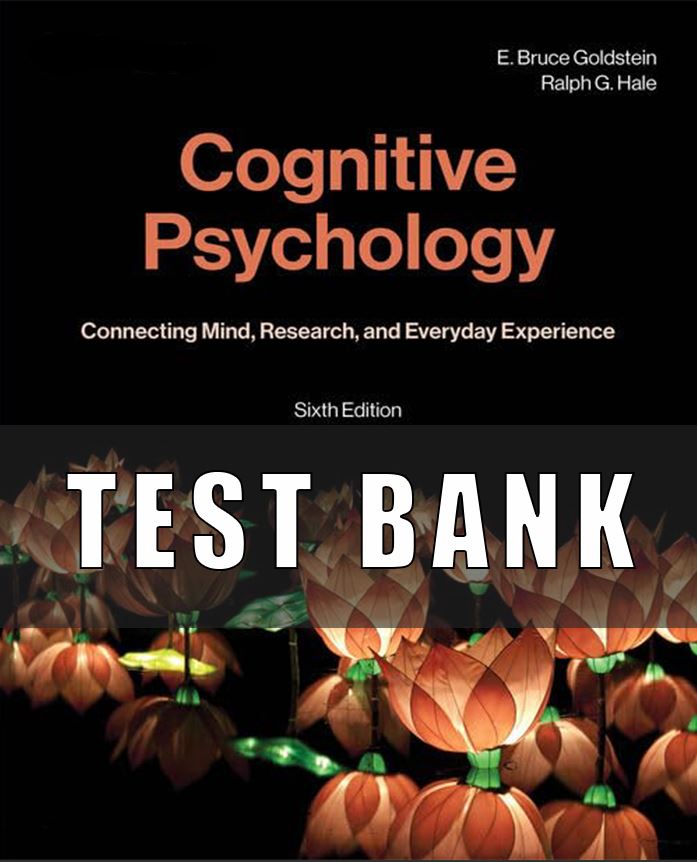 Test Bank for Cognitive Psychology Connecting Mind, Research, and Everyday Experience, 6th Edition,